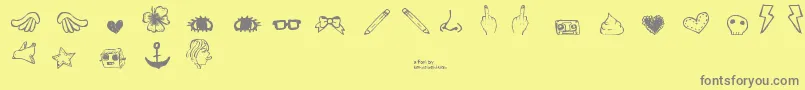 DennePrettyshit Font – Gray Fonts on Yellow Background