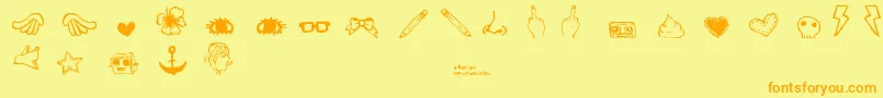 DennePrettyshit Font – Orange Fonts on Yellow Background