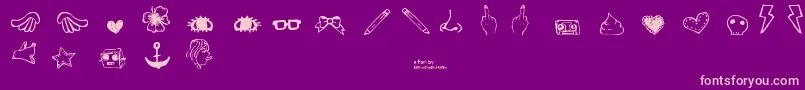 DennePrettyshit Font – Pink Fonts on Purple Background