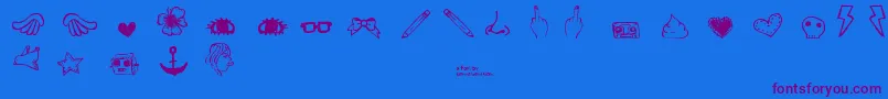 DennePrettyshit Font – Purple Fonts on Blue Background