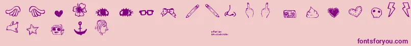 DennePrettyshit Font – Purple Fonts on Pink Background