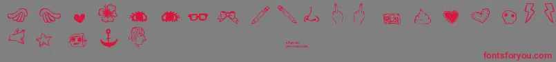 DennePrettyshit Font – Red Fonts on Gray Background