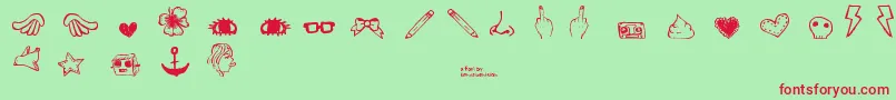 DennePrettyshit Font – Red Fonts on Green Background