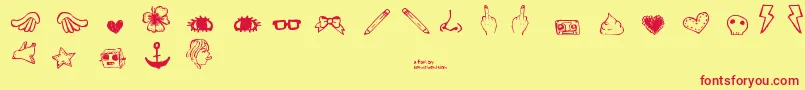 DennePrettyshit Font – Red Fonts on Yellow Background