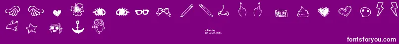 fuente DennePrettyshit – Fuentes Blancas Sobre Fondo Morado