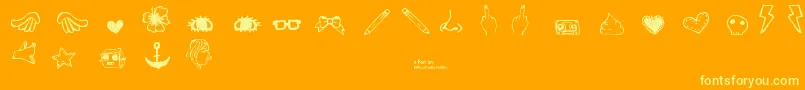 DennePrettyshit Font – Yellow Fonts on Orange Background