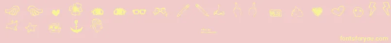 DennePrettyshit-Schriftart – Gelbe Schriften auf rosa Hintergrund