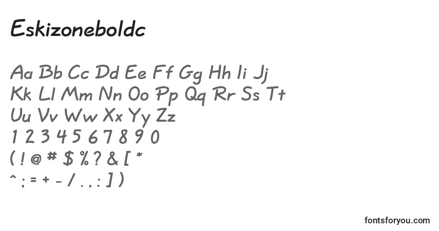 A fonte Eskizoneboldc – alfabeto, números, caracteres especiais