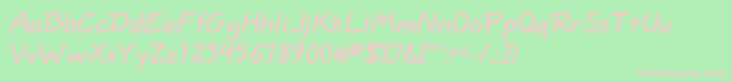 Eskizoneboldc Font – Pink Fonts on Green Background