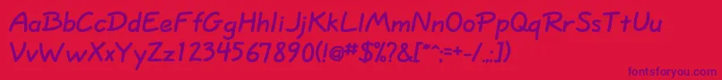 Eskizoneboldc Font – Purple Fonts on Red Background