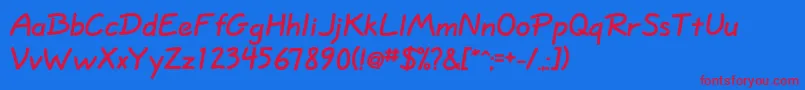 Eskizoneboldc Font – Red Fonts on Blue Background