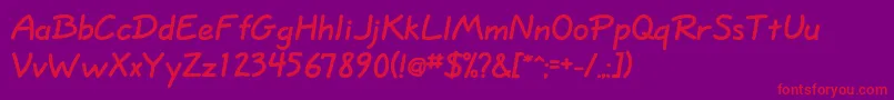 Eskizoneboldc Font – Red Fonts on Purple Background