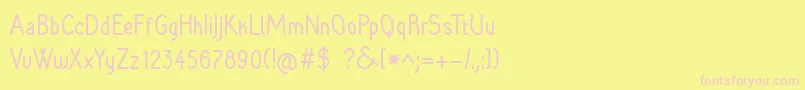 Raradolorbold Font – Pink Fonts on Yellow Background