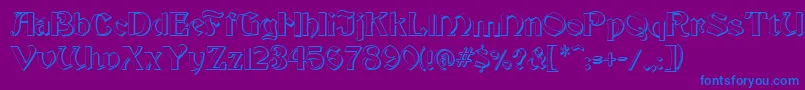 FzJazzy193D-Schriftart – Blaue Schriften auf violettem Hintergrund