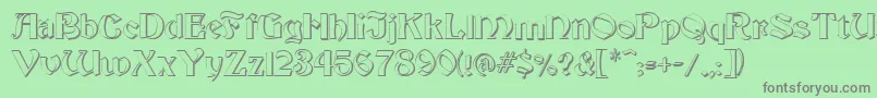 FzJazzy193D Font – Gray Fonts on Green Background