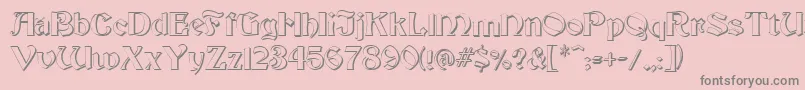 FzJazzy193D Font – Gray Fonts on Pink Background