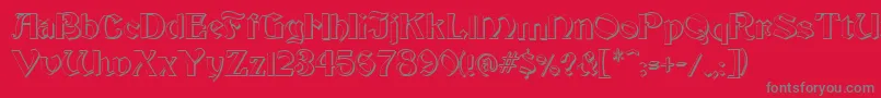 FzJazzy193D Font – Gray Fonts on Red Background