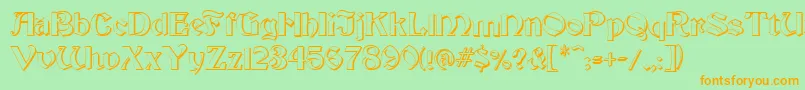 FzJazzy193D Font – Orange Fonts on Green Background