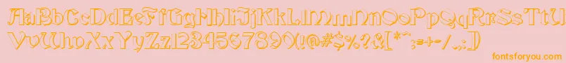 FzJazzy193D Font – Orange Fonts on Pink Background