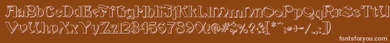 FzJazzy193D Font – Pink Fonts on Brown Background