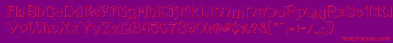 FzJazzy193D-Schriftart – Rote Schriften auf violettem Hintergrund