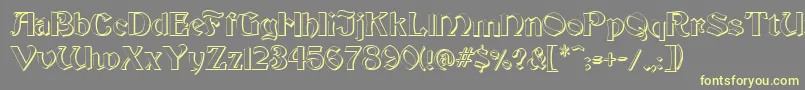 FzJazzy193D Font – Yellow Fonts on Gray Background