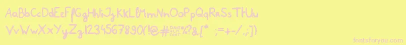 Daveulmfont-Schriftart – Rosa Schriften auf gelbem Hintergrund