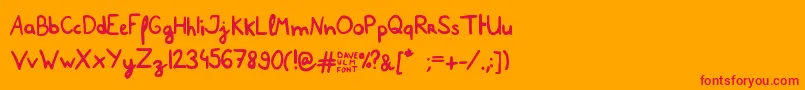 Daveulmfont Font – Red Fonts on Orange Background