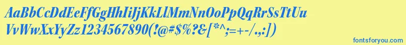 KeplerstdBlackcnitsubh Font – Blue Fonts on Yellow Background
