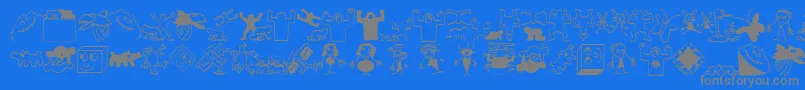 Bitsbats-Schriftart – Graue Schriften auf blauem Hintergrund