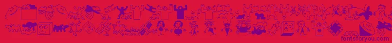 Bitsbats Font – Purple Fonts on Red Background