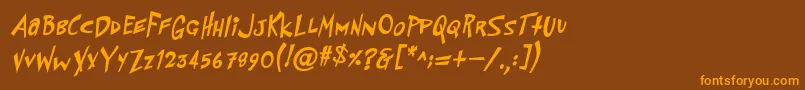 PfflyingsaucerBoldBoldItalic Font – Orange Fonts on Brown Background