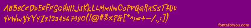 PfflyingsaucerBoldBoldItalic Font – Orange Fonts on Purple Background