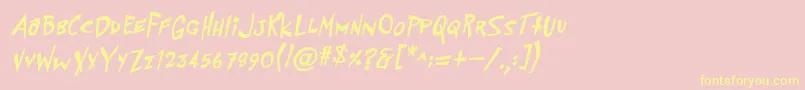 PfflyingsaucerBoldBoldItalic Font – Yellow Fonts on Pink Background