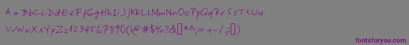 YasnasHand Font – Purple Fonts on Gray Background
