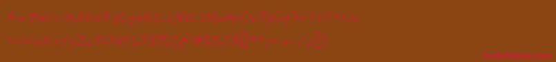 YasnasHand Font – Red Fonts on Brown Background
