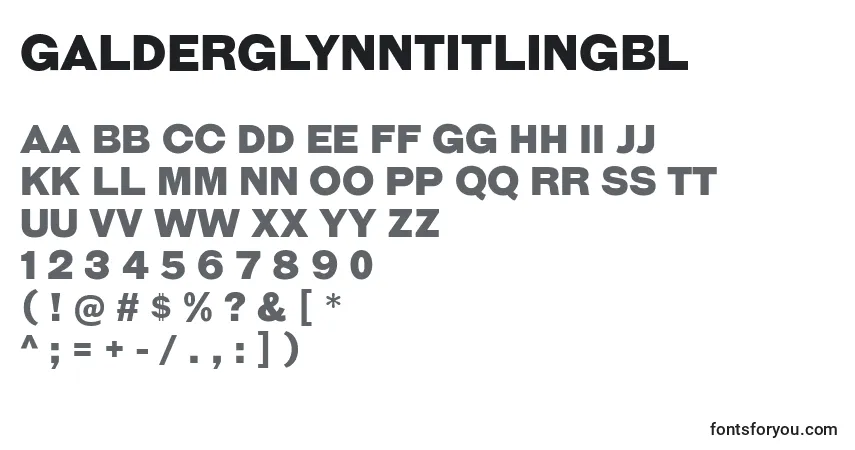 A fonte GalderglynnTitlingBl – alfabeto, números, caracteres especiais