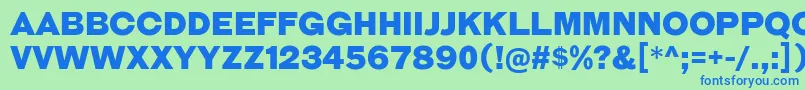 フォントGalderglynnTitlingBl – 青い文字は緑の背景です。