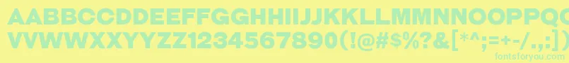 GalderglynnTitlingBl Font – Green Fonts on Yellow Background