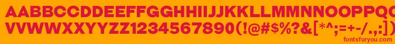 フォントGalderglynnTitlingBl – オレンジの背景に赤い文字