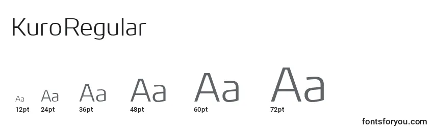 KuroRegular Font Sizes