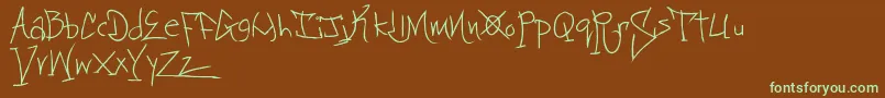 Blackbooktwo Font – Green Fonts on Brown Background