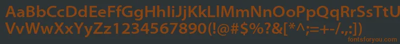 Fonte MyriadproSemiboldsemiext – fontes marrons em um fundo preto