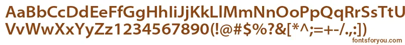 MyriadproSemiboldsemiext-fontti – ruskeat fontit valkoisella taustalla