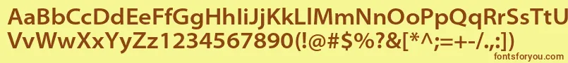 Шрифт MyriadproSemiboldsemiext – коричневые шрифты на жёлтом фоне