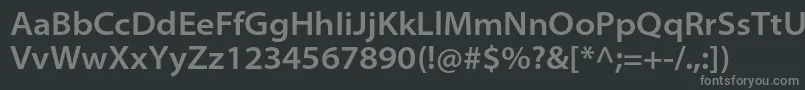 フォントMyriadproSemiboldsemiext – 黒い背景に灰色の文字