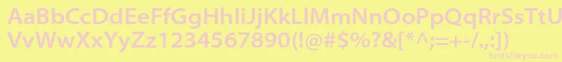MyriadproSemiboldsemiext-fontti – vaaleanpunaiset fontit keltaisella taustalla