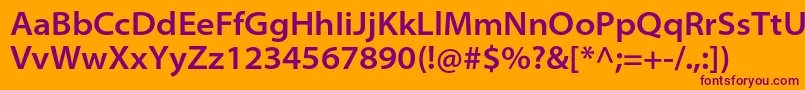 MyriadproSemiboldsemiext Font – Purple Fonts on Orange Background