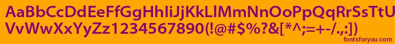 フォントMyriadproSemiboldsemiext – オレンジの背景に紫のフォント