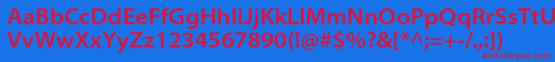 フォントMyriadproSemiboldsemiext – 赤い文字の青い背景